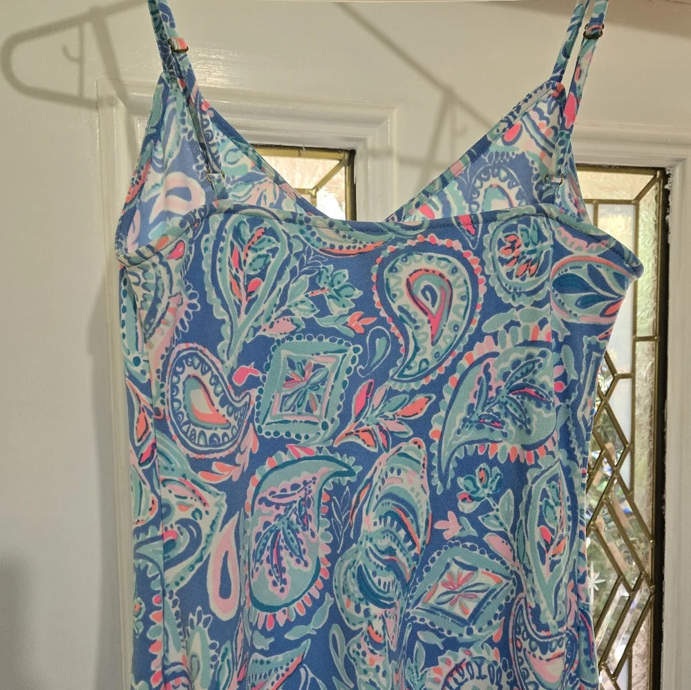 LILLY PULITZER MARETTA BIAS MIDI DRESS ZANZBAR BLUE FISH KISS XS - Picture 5 of 9